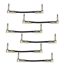 6PCS Guitar Effect Pedal Patch Cable w/ Right Angle for Electric Guitar 15cm