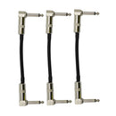 3PCS Guitar Effect Pedal Patch Cable w/ Right Angle for Electric Guitar 15cm