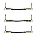 3PCS Guitar Effect Pedal Patch Cable w/ Right Angle for Electric Guitar 15cm