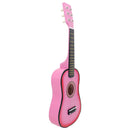 Mini Acoustic Guitar 23 Inch 6 Strings Guitar for Beginners Novice Adults Practice Learning Pink
