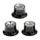 Plastic Potentiometer Knurled Knob Cap Volume Control for 6mm Dia Shaft Hole Set of 3 Black 6 mm