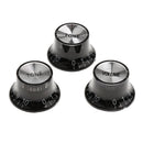 Plastic Potentiometer Knurled Knob Cap Volume Control for 6mm Dia Shaft Hole Set of 3 Black 6 mm