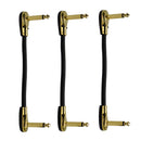 3 Pieces 1/4inch Plug Guitar Amp Effects Pedal Patch Cable Power Supply Cable Wire 6inch Length