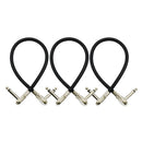 3pcs Guitar Effect Pedal Cable Patch Cable Cord with 1/4'' Right Angle Connector for Guitar Bass