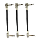 3pcs 1/4'' Guitar Patch Cables for Electric Guitar Bass Effects Pedal Board Accs