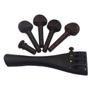 4/4 Full Size Violin Parts Accessories Ebony Tailpiece+Tuning Pegs+Endpin