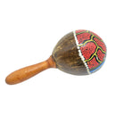 Coconut Shell Wooden Painted Maraca Sand Shaker Hammer Rattle Toys Gift Craft 9.84x3.93inch