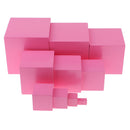 11Pcs Pink Tower Wooden Blocks Cube for Montessori Building Educational Toys