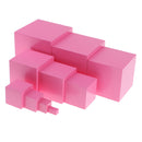 11Pcs Pink Tower Wooden Blocks Cube for Montessori Building Educational Toys