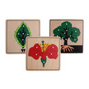 Montessori Botany Material 3 Plywood Plant Puzzles Toy Gift for Children