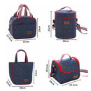 Woven Cool Bag Lunch Box School Office Picnic Insulated Thermal Cooler Totes 26x12x20cm