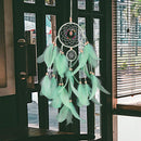 Indian Style Handmade Circle Green Feather Dreamcatcher for Car House Party Parts