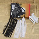 Handmade Taiji Lace Tassel Dreamcatcher Craft for Mural Kids Room Decoration White+Black 22.04inch