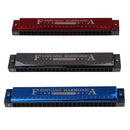 F2406 Professional 24 Holes Key C Tremolo Harmonica Mouth Organ for Students Beginner Black