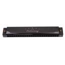 F2406 Professional 24 Holes Key C Tremolo Harmonica Mouth Organ for Students Beginner Black