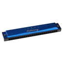 24 Holes Tremolo C Key Mouth Organ Harmonica with Box Cloth Wind Musical Instrument Blue
