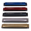 24 Holes C Key Harmonica Mouth Organ Woodwind Musical Instrument for Music Lovers Toy Black