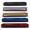 24 Holes C Key Harmonica Mouth Organ Woodwind Musical Instrument for Music Lovers Toy Black