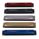24 Holes C Key Harmonica Mouth Organ Woodwind Musical Instrument for Music Lovers Toy Black