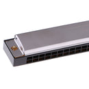 24 Hole Tremolo Harmonica Sound C Key Harmonicon for Adult Students Instrument Silver