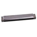 24 Hole Tremolo Harmonica Sound C Key Harmonicon for Adult Students Instrument Silver