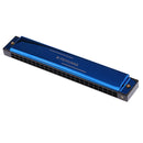 Portable Professional 24 Hole Harmonica Key of C Mouth Organ for Beginners Music Learning Blue