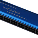 Portable Professional 24 Hole Harmonica Key of C Mouth Organ for Beginners Music Learning Blue