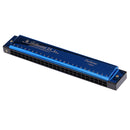 Portable Professional 24 Hole Harmonica Key of C Mouth Organ for Beginners Music Learning Blue