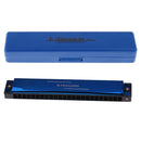Portable Professional 24 Hole Harmonica Key of C Mouth Organ for Beginners Music Learning Blue