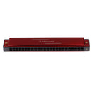 24 Holes Harmonica Key of C Mouth Organ with Storage Case Cleaning Cloth Xmas Gift Red