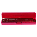 24 Holes Harmonica Key of C Mouth Organ with Storage Case Cleaning Cloth Xmas Gift Red