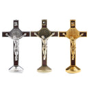 Alloy Crucifix Jesus Christ Cross Statue Figurine Perfect Gifts for Car Home Chapel Decoration Silver