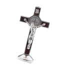 Alloy Crucifix Jesus Christ Cross Statue Figurine Perfect Gifts for Car Home Chapel Decoration Silver