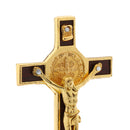 Alloy Crucifix Jesus Christ Cross Statue Figurine Perfect Gifts for Car Home Chapel Decoration Gold