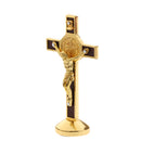Alloy Crucifix Jesus Christ Cross Statue Figurine Perfect Gifts for Car Home Chapel Decoration Gold