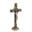 Alloy Crucifix Jesus Christ Cross Statue Figurine Perfect Gifts for Car Home Chapel Decoration Bronze