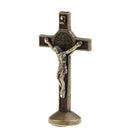 Alloy Crucifix Jesus Christ Cross Statue Figurine Perfect Gifts for Car Home Chapel Decoration Bronze