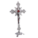 Alloy Crucifix Jesus Christ Cross Statue Figurine Perfect Gifts for Car Home Chapel Decoration
