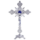 Alloy Crucifix Jesus Christ Cross Statue Figurine Perfect Gifts for Car Home Chapel Decoration