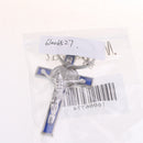 Crucifix Jesus Christ Cross Statue Figurine Keyring Car Home Chapel Decor Silver Blue