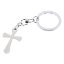 Christian Cross Crucifix Stainless Steel Key Chain Key Ring Keyfob for Xmas