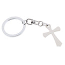 Christian Cross Crucifix Stainless Steel Key Chain Key Ring Keyfob for Xmas