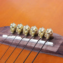 6pcs Gold Bridge Pins End Nails for Acoustic Folk Bass Guitar Strings Pegs