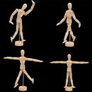 Flexible Wooden 4.5'' Jointed Mannequin Puppet for Artist Student Painting Drawing Parts Gift