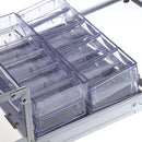 600pc Transparent Empty Acrylic Carrier Poker Chips Storage Box Case with 6 Racks