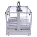 600pc Transparent Empty Acrylic Carrier Poker Chips Storage Box Case with 6 Racks
