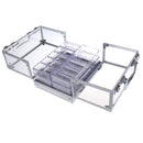 600pc Transparent Empty Acrylic Carrier Poker Chips Storage Box Case with 6 Racks