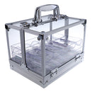 600pc Transparent Empty Acrylic Carrier Poker Chips Storage Box Case with 6 Racks