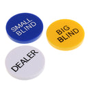 Set of Small Blind+Big Blind+Dealer Button for Poker Card Casino Game Accessory