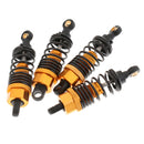 4 Pieces 1/10 RC Car Buggy Rear+Front Shock Absorber 102004 for 94101 94102 94103 94122 94123 Yellow